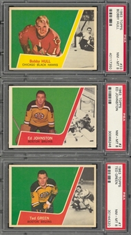 1963/64 Topps Hockey PSA NM-MT 8 Trio (3 Different) Including Hull